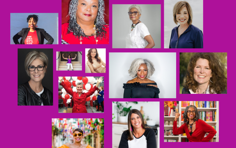 This image has pictures of 13 women who were featured on the Reinvention Rebels podcast during season 2