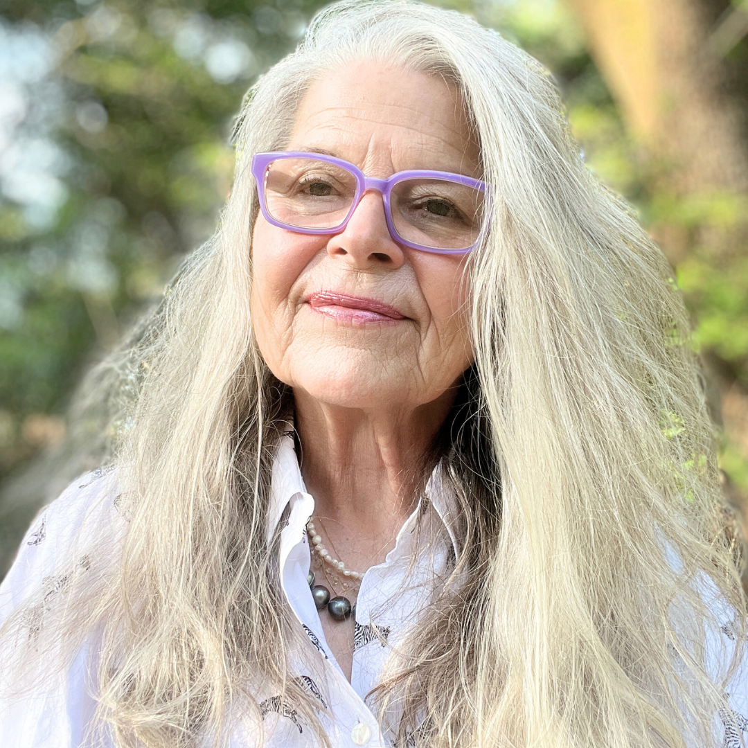 Picture of Reinvention Rebel Nina Zapala, a 66-year old woman with long silver hair